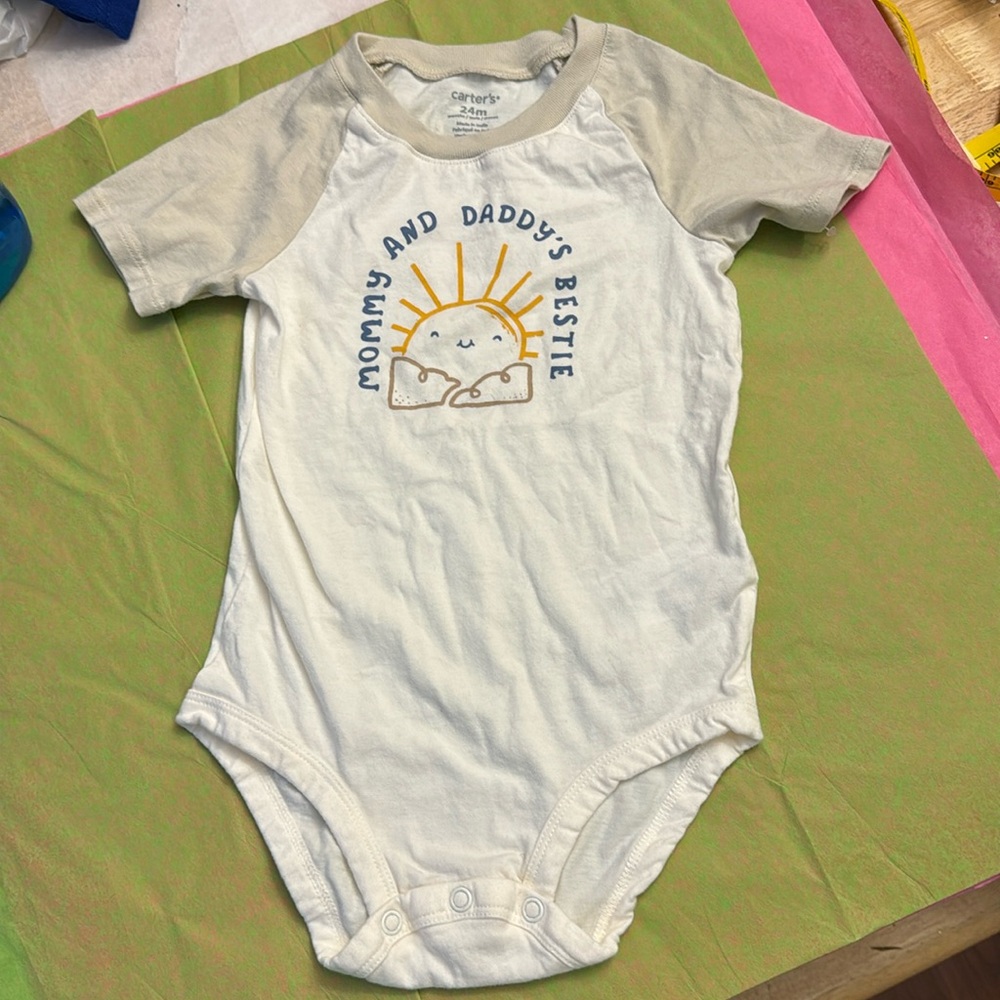 Carters Mommy & Daddy  bestie onesie, excellent condition, 1.00 w any purchase